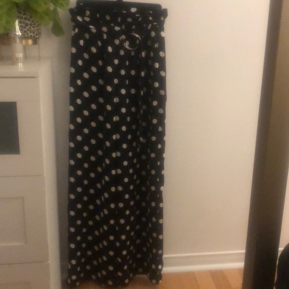 High waisted Polkadot wide leg silk pants - Picture 1 of 4